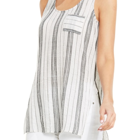 Two by Vince Camuto Strip cotton Gauze Side Tank - Picture 2 of 8
